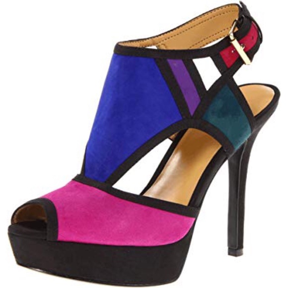 Nine West Shoes - Nine West Multicolor Suede Platform Heel 7